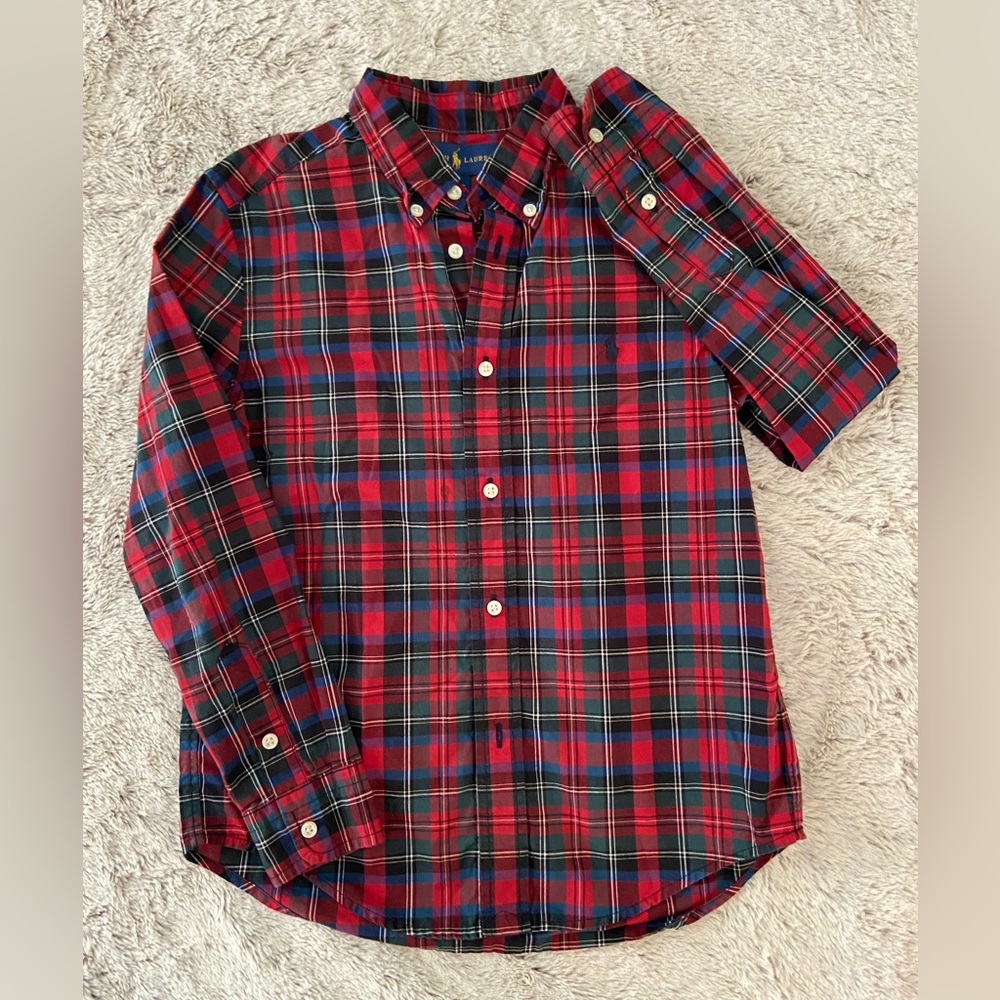 Boys Ralph Lauren Plaid Button Up - 7